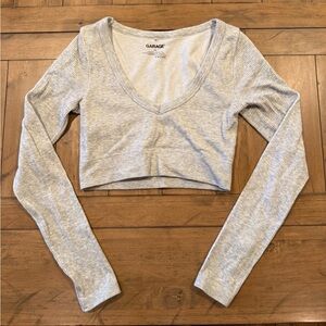Garage Long Sleeve Ribbed Crop Top
